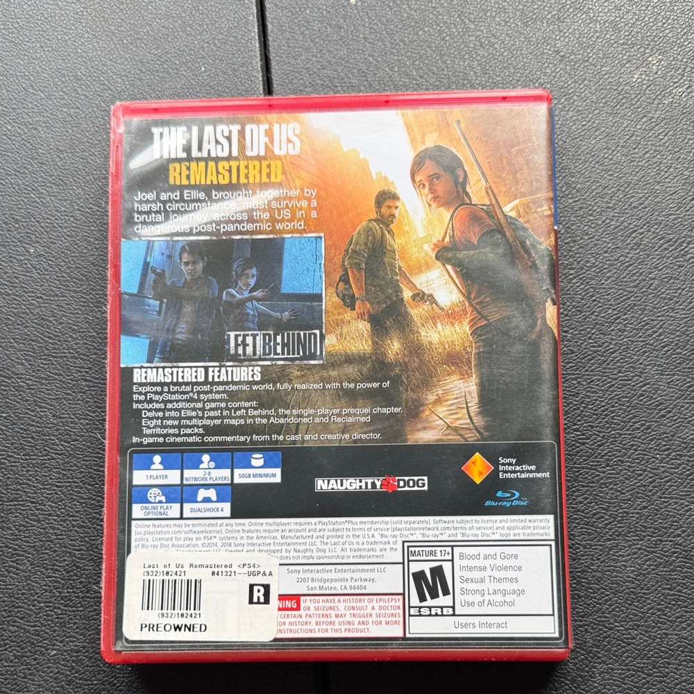 Sony PS4 The Last of Us Remastered - Red and Black - Picture 2 of 4
